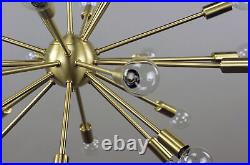 18 Light Mid Century Brass Sputnik atomic chandelier starburst light Fixture