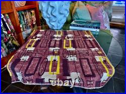 1950's Atomic Tiki Hawaiian Mid Century Beatnik Barkcloth Vintage Fabric PILLOW