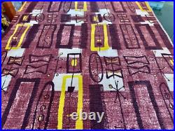 1950's Atomic Tiki Hawaiian Mid Century Beatnik Barkcloth Vintage Fabric PILLOW