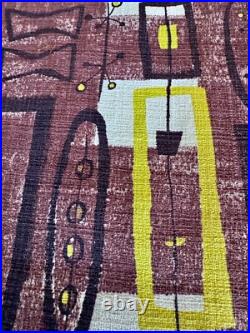 1950's Atomic Tiki Hawaiian Mid Century Beatnik Barkcloth Vintage Fabric PILLOW