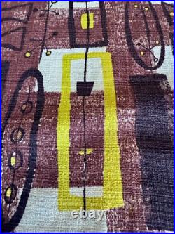1950's Atomic Tiki Hawaiian Mid Century Beatnik Barkcloth Vintage Fabric PILLOW
