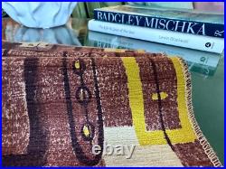 1950's Atomic Tiki Hawaiian Mid Century Beatnik Barkcloth Vintage Fabric PILLOW