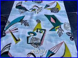 1950's Iconic Atomic Boomerang Miami Beach Mid Century Barkcloth Vintage Fabric