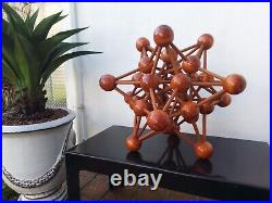 1950's Mid-Century Modern Large Wood Scientific Molecule Atomic Sculpture
