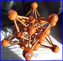 1950's Mid-Century Modern Large Wood Scientific Molecule Atomic Sculpture