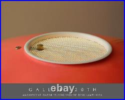 1950s MID Century Dazor Saucer Lamp! Rare! Iconic Coral Color! Fab Atomic Decor