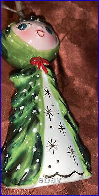 1959 Holt Howard Pixie Christmas Tree Girl Ceramic Atomic Age Retro Mid Century