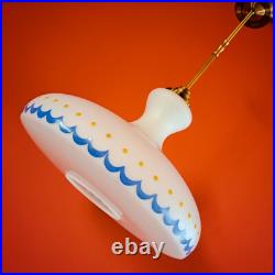 1960s UFO Atomic Age Opaline Glass Pendant Ceiling Light Space Age Lighting 1960s UFO Atomic Age Opaline Glass Pendant Ceiling Light Space Age Lighting
