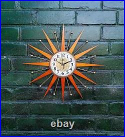 22 Wall Clock Starburst George Nelson Style 1970s Gold Clock Vintage Modern 22 Wall Clock Starburst George Nelson Style 1970s Gold Clock Vintage Modern
