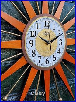 22 Wall Clock Starburst George Nelson Style 1970s Gold Clock Vintage Modern 22 Wall Clock Starburst George Nelson Style 1970s Gold Clock Vintage Modern