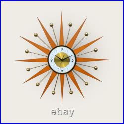 25-30 Starburst Atomic Retro Wall Clock George Nelson 70's Gift For Her