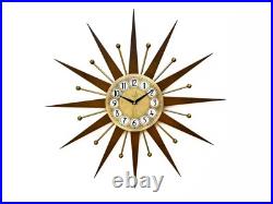 25 Mid-Century Modern Starburst Wall Clock 70's Retro Gold Design Atomic 25 Mid-Century Modern Starburst Wall Clock 70's Retro Gold Design Atomic