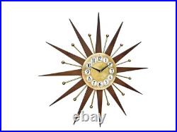 25 Mid-Century Modern Starburst Wall Clock 70's Retro Gold Design Atomic 25 Mid-Century Modern Starburst Wall Clock 70's Retro Gold Design Atomic