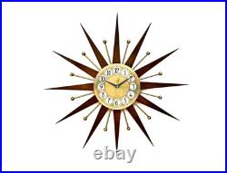 25 Mid-Century Modern Starburst Wall Clock 70's Retro Gold Design Atomic 25 Mid-Century Modern Starburst Wall Clock 70's Retro Gold Design Atomic