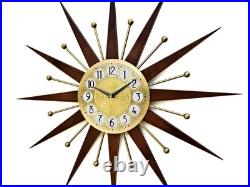 25 Mid-Century Modern Starburst Wall Clock 70's Retro Gold Design Atomic 25 Mid-Century Modern Starburst Wall Clock 70's Retro Gold Design Atomic