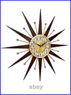 25 Mid-Century Modern Starburst Wall Clock 70's Retro Gold Design Atomic 25 Mid-Century Modern Starburst Wall Clock 70's Retro Gold Design Atomic