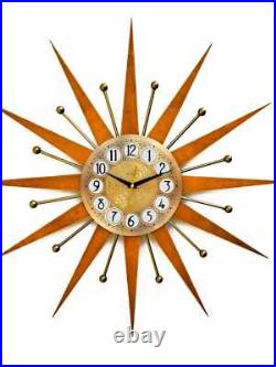 25 Wall Clock Starburst George Nelson Style 1970s Gold Clock Vintage Modern 25 Wall Clock Starburst George Nelson Style 1970s Gold Clock Vintage Modern