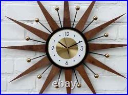 26Starburst Atomic Wall Clock Handmade Sunburst Style George Nelson Modern 26Starburst Atomic Wall Clock Handmade Sunburst Style George Nelson Modern