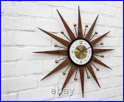 26Starburst Atomic Wall Clock Handmade Sunburst Style George Nelson Modern 26Starburst Atomic Wall Clock Handmade Sunburst Style George Nelson Modern