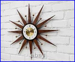 26Starburst Atomic Wall Clock Handmade Sunburst Style George Nelson Modern 26Starburst Atomic Wall Clock Handmade Sunburst Style George Nelson Modern