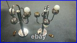 2 Sputnik Chrome MID Century Modern Atomic Table Lamp! Lighting Space 60s