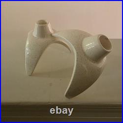 2 Unique Mid Century 1950s Franciscan Ware 3.5 Atomic Starburst Candle Holders