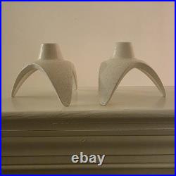 2 Unique Mid Century 1950s Franciscan Ware 3.5 Atomic Starburst Candle Holders