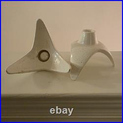 2 Unique Mid Century 1950s Franciscan Ware 3.5 Atomic Starburst Candle Holders