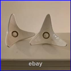 2 Unique Mid Century 1950s Franciscan Ware 3.5 Atomic Starburst Candle Holders