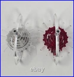 2 Vintage Spinner Christmas Ornaments Sputnik Atomic UFO Star MCM Merry Glow