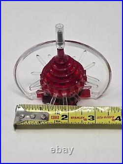 2 Vintage Spinner Christmas Ornaments Sputnik Atomic UFO Star MCM Merry Glow