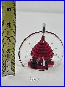 2 Vintage Spinner Christmas Ornaments Sputnik Atomic UFO Star MCM Merry Glow