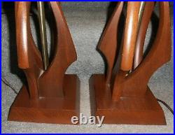 2 large Mid Century Modern Atomic abstract table lamps MCM danish 27