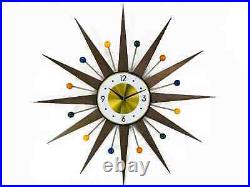 3026Colorful Balls Atomic Wall Starburst Clock George Nelson Style 1970s 3026Colorful Balls Atomic Wall Starburst Clock George Nelson Style 1970s