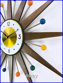 3026Colorful Balls Atomic Wall Starburst Clock George Nelson Style 1970s 3026Colorful Balls Atomic Wall Starburst Clock George Nelson Style 1970s