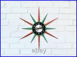 30Mid Century Modern Starburst Wall Clock by George Nelson Atomic Vintage Decor 30Mid Century Modern Starburst Wall Clock by George Nelson Atomic Vintage Decor