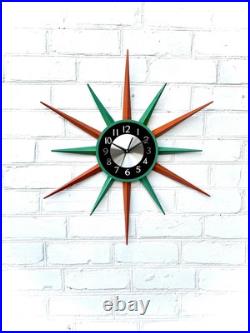 30Mid Century Modern Starburst Wall Clock by George Nelson Atomic Vintage Decor 30Mid Century Modern Starburst Wall Clock by George Nelson Atomic Vintage Decor