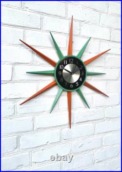 30Mid Century Modern Starburst Wall Clock by George Nelson Atomic Vintage Decor 30Mid Century Modern Starburst Wall Clock by George Nelson Atomic Vintage Decor