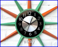 30Mid Century Modern Starburst Wall Clock by George Nelson Atomic Vintage Decor 30Mid Century Modern Starburst Wall Clock by George Nelson Atomic Vintage Decor