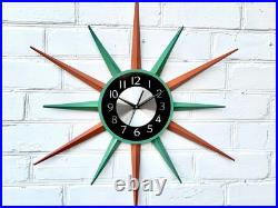 30Mid Century Modern Starburst Wall Clock by George Nelson Atomic Vintage Decor 30Mid Century Modern Starburst Wall Clock by George Nelson Atomic Vintage Decor