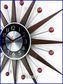 30 27 Mid-Century Modern Wall Clock George Nelson Inspired Retro Atomic Style 30 27 Mid-Century Modern Wall Clock George Nelson Inspired Retro Atomic Style