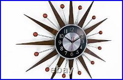 30 27 Mid-Century Modern Wall Clock George Nelson Inspired Retro Atomic Style 30 27 Mid-Century Modern Wall Clock George Nelson Inspired Retro Atomic Style