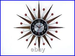 30 27 Mid-Century Modern Wall Clock George Nelson Inspired Retro Atomic Style 30 27 Mid-Century Modern Wall Clock George Nelson Inspired Retro Atomic Style