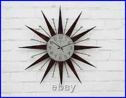 30 Ice Silver George Nelson Star Clock Vintage Modern Unique Mid-Century