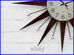 30 Ice Silver George Nelson Star Clock Vintage Modern Unique Mid-Century