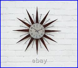 30 Ice Silver George Nelson Star Clock Vintage Modern Unique Mid-Century