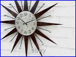 30 Ice Silver George Nelson Star Clock Vintage Modern Unique Mid-Century