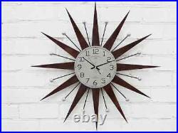 30 Ice Silver George Nelson Star Clock Vintage Modern Unique Mid-Century