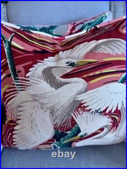 30s Egret meets Fifties Atomic Mid Century Barkcloth Pillow Cover Vintage Fabric