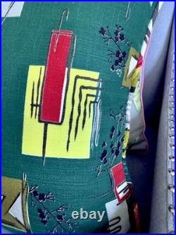 30s Egret meets Fifties Atomic Mid Century Barkcloth Pillow Cover Vintage Fabric 30s Egret meets Fifties Atomic Mid Century Barkcloth Pillow Cover Vintage Fabric